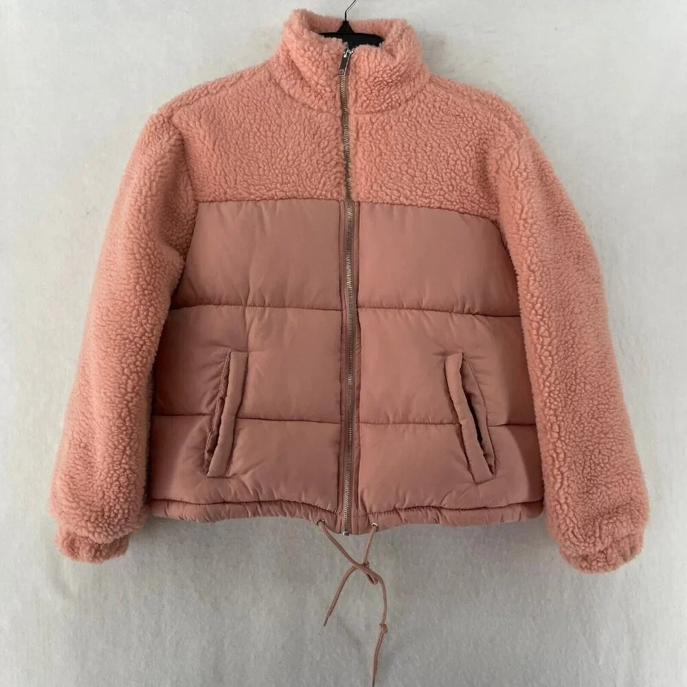 Women’s Pink Sherpa Puffer Jacket